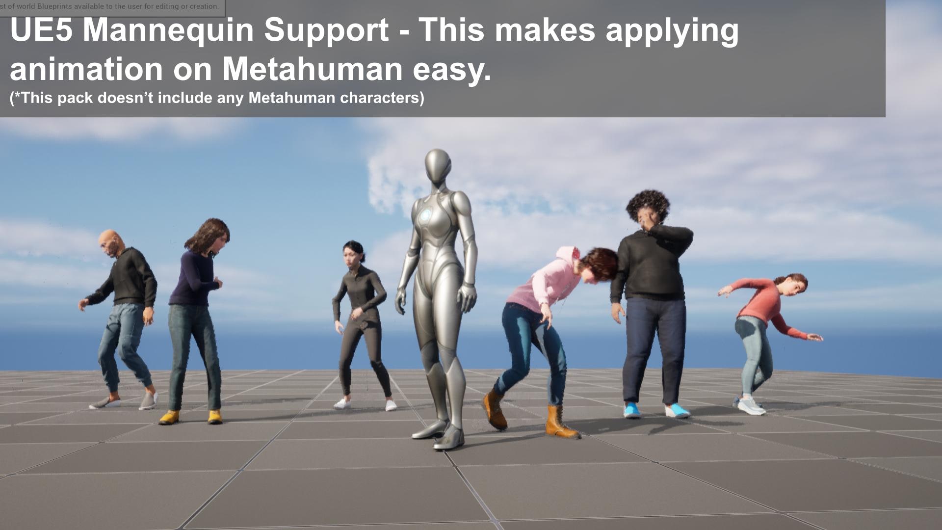 Hit Reaction Animation Pack UE4/UE5 Mannequin in Animations UE